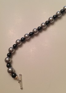 Swarovski gray crystal pearls, hematite 6mm beads.